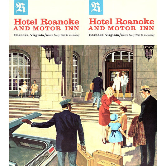 Hotel Roanoke and Motor Inn Roanoke VA 1960s Travel Brochure TH2-TB3