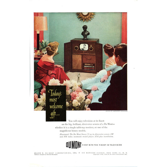 Du Mont Savoy Cabinet Television TV Teleset - Vintage Magazine Ad D20