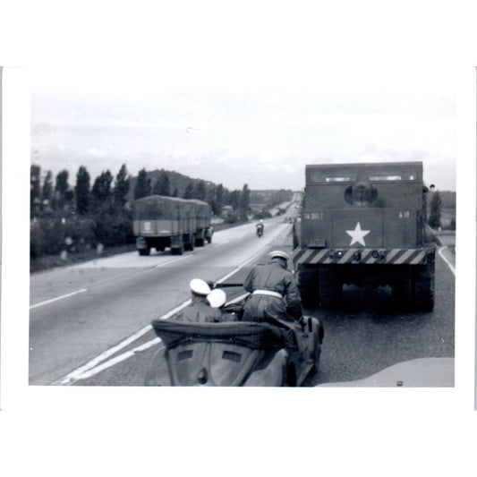 German Police Escort US Army Transport Postwar Europe c1954 Army Photo AF1-AP3