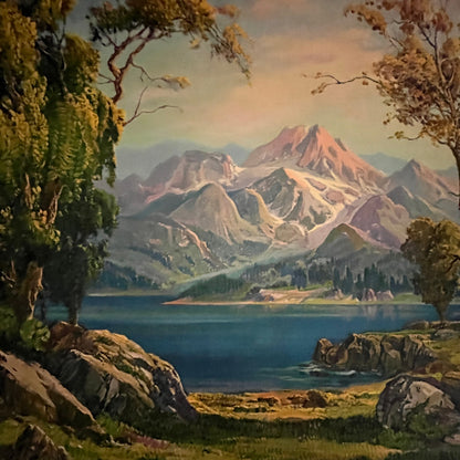Fred Grayson Sayre “Lake And Mountains” Lithograph 12x16" Art Print FL1