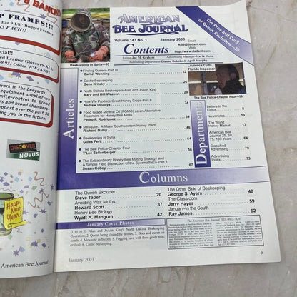 2003 Jan American Bee Journal Magazine Bees Beekeeping Honey M7