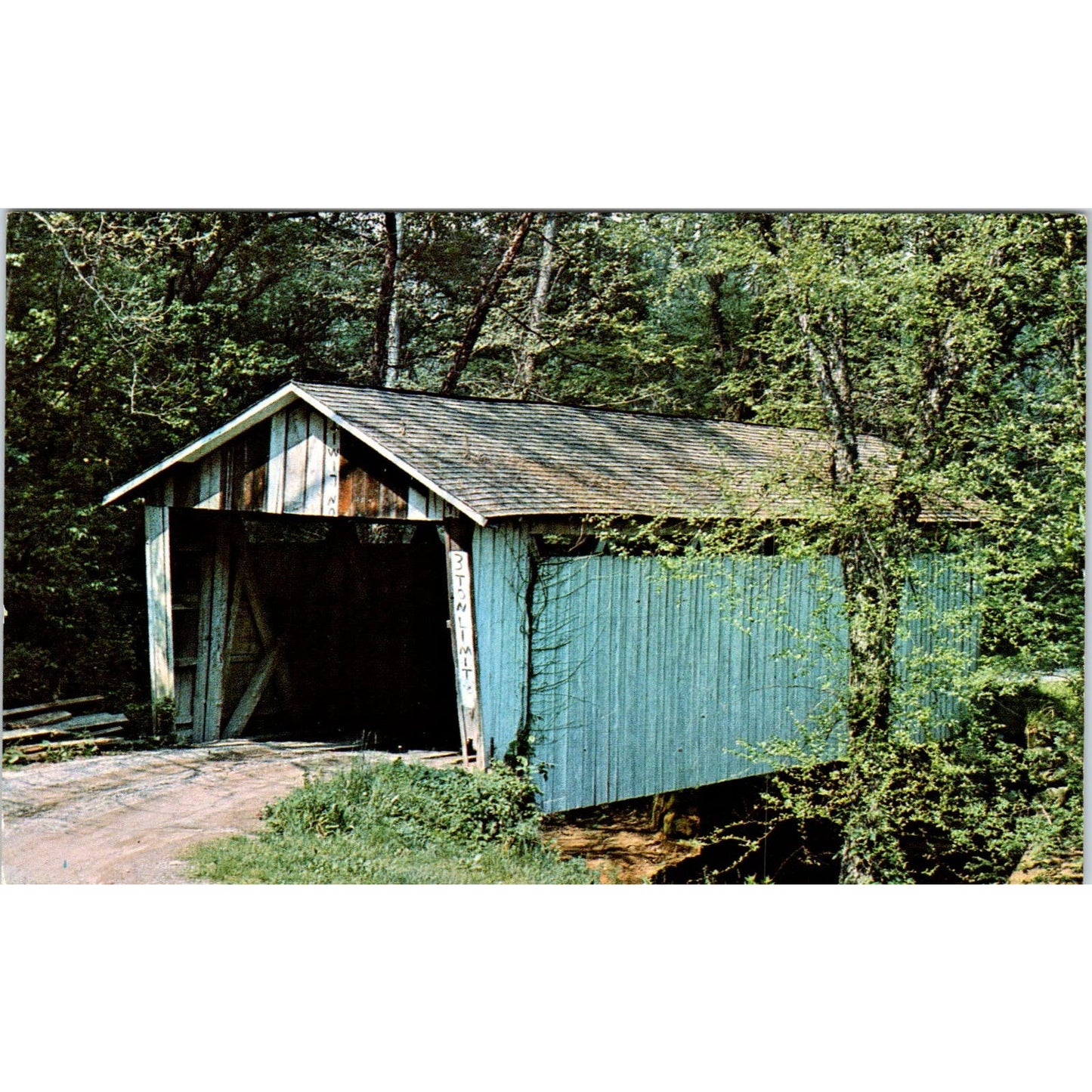 #11 Raccoon Creek Jackson County Ohio Covered Bridge Postcard PB13