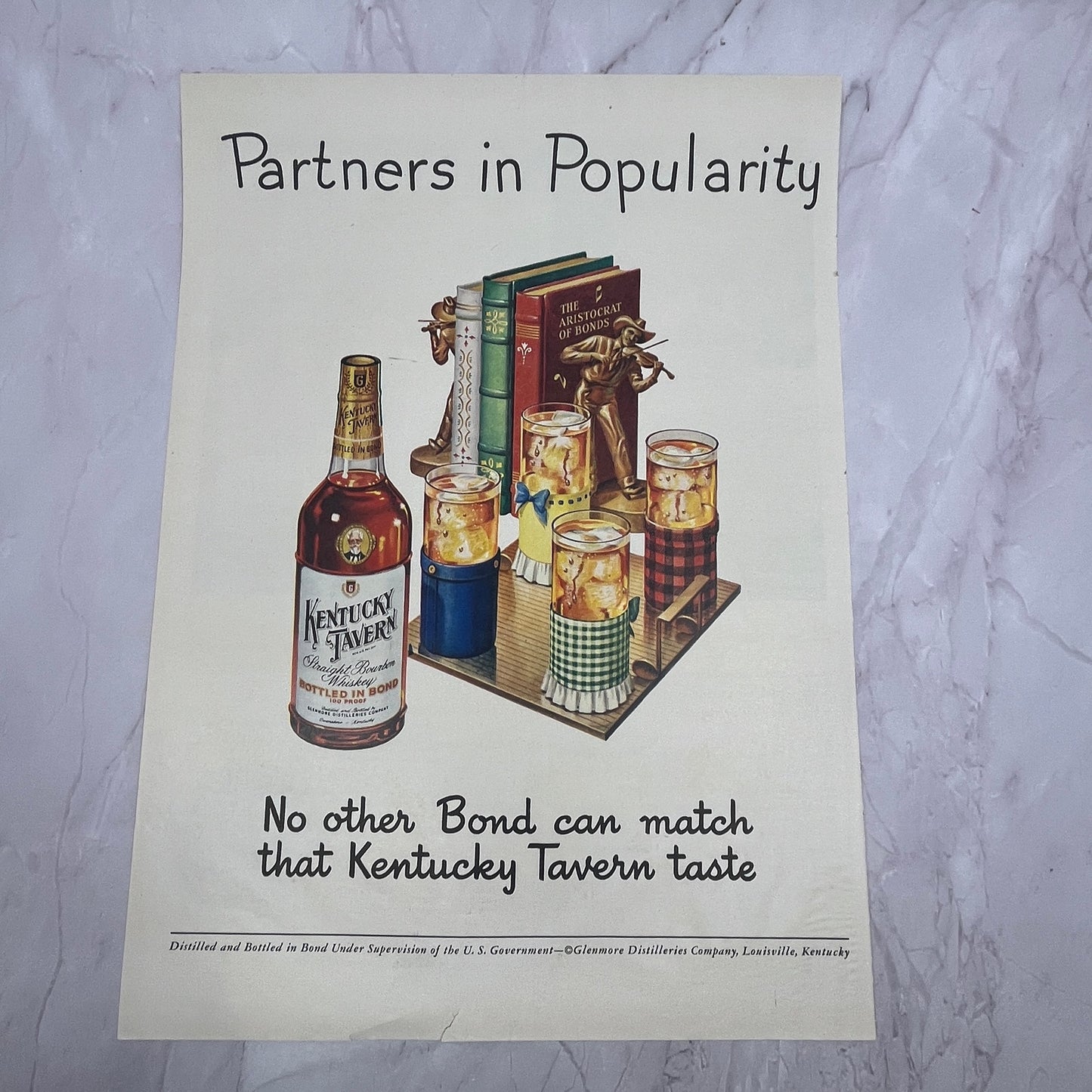 Kentucky Tavern Glenmore Distilleries Co Louisville KY Vintage Ad 10x13 V17