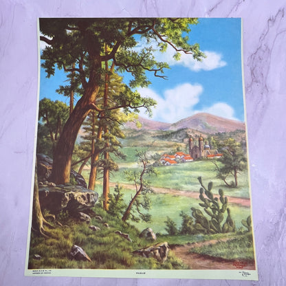 Paisaje Veseneus Morales Vintage Mexican 12x14" Art Print V21