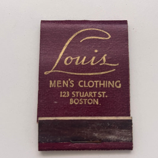 Louis Men's Clothing Boston Pearlsworth Clothes Vintage Matchbook Cover TB8-MB-2