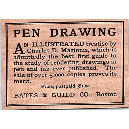 Pen Drawing Charles D Maginnis Bates & Guild Co Boston - 1908 Ad AF5-4