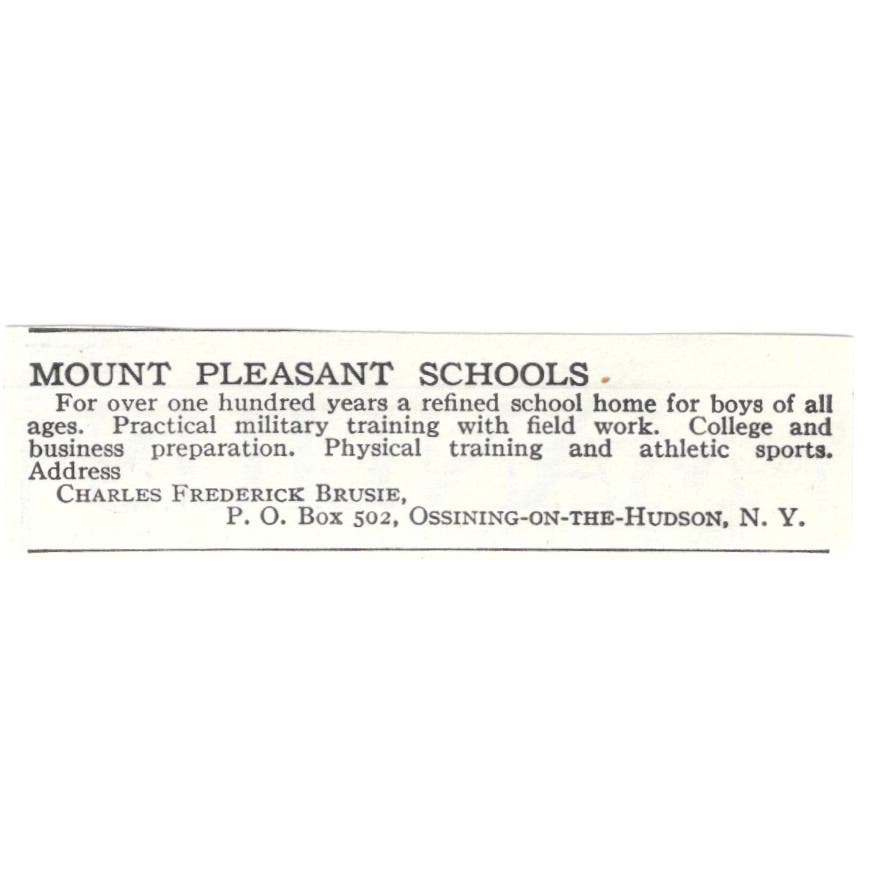 Mount Pleasant Schools Charles Frederick Brusie c1918 Advertisement AE5-SA7