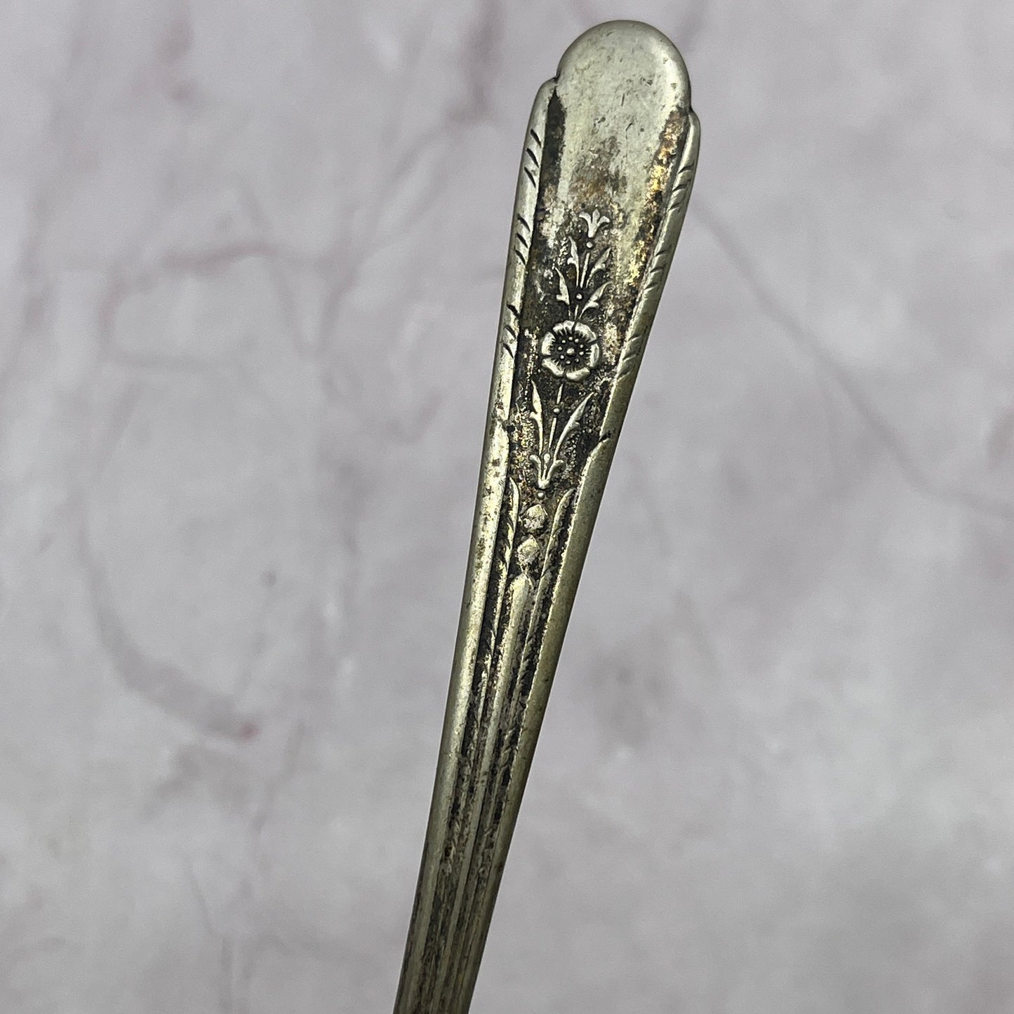 1935 Crosby Silverplate Floral Teaspoon Spoon 5.75" Vintage Silverplate TC5-OS-8