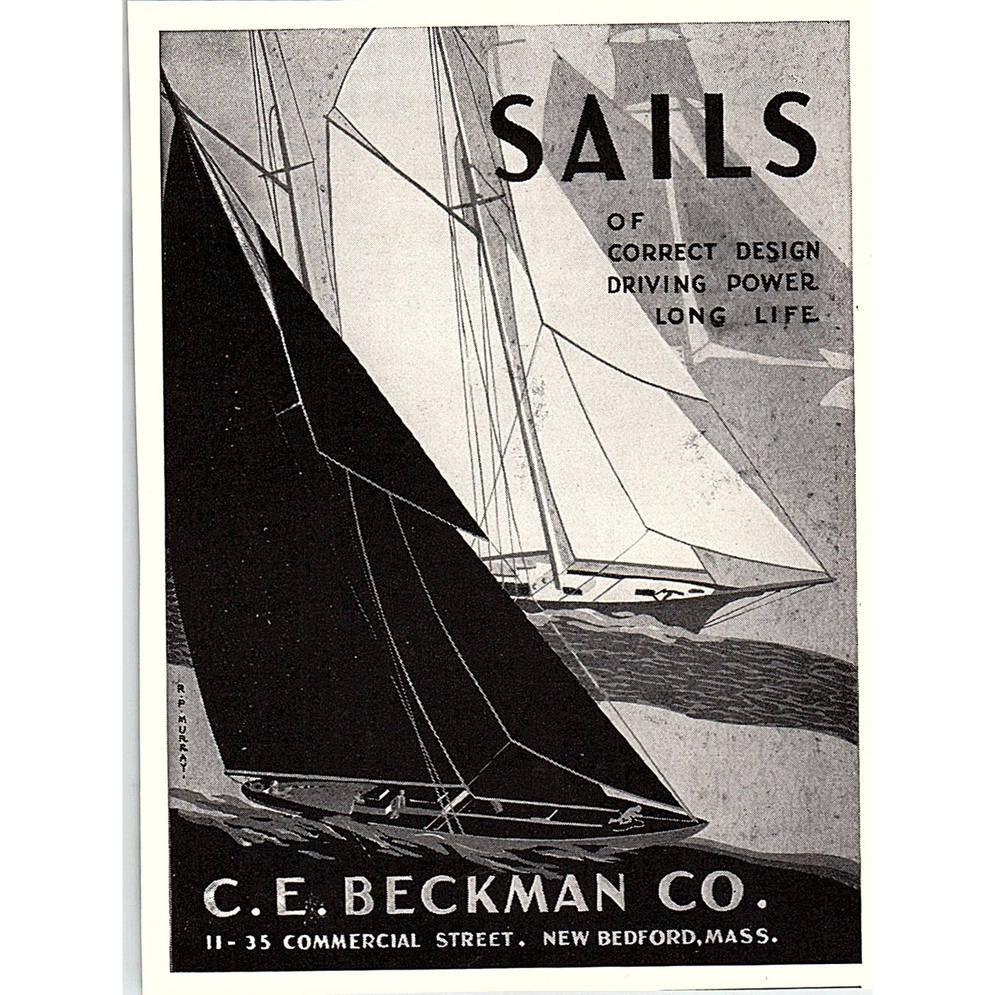 C.E. Beckman Co Sails New Bedford Massachusetts 1932 Ad AG2-H3