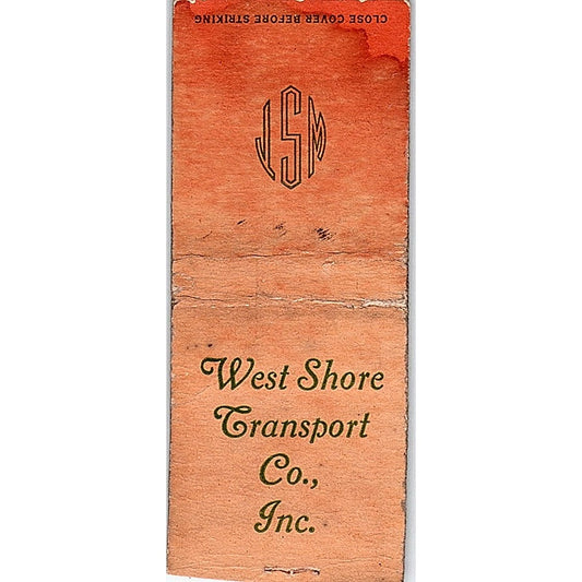 West Shore Transport Co Inc WI IL IN Vintage Matchbook Cover SC7-Y8
