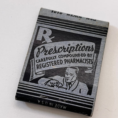 Newton Drug Co Newton Centre MA Vintage Matchbook Cover TB8-MB3-8