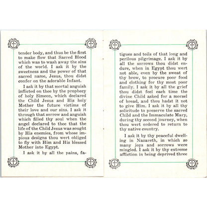 Prayers to Obtain Favor from St. Joseph Vintage Catholic Prayer Leaflet TH2-PC2