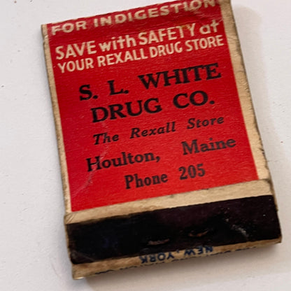 S.L. White Co Bisma-Rex Houlton Maine Vintage Matchbook Cover TB8-MB3-9