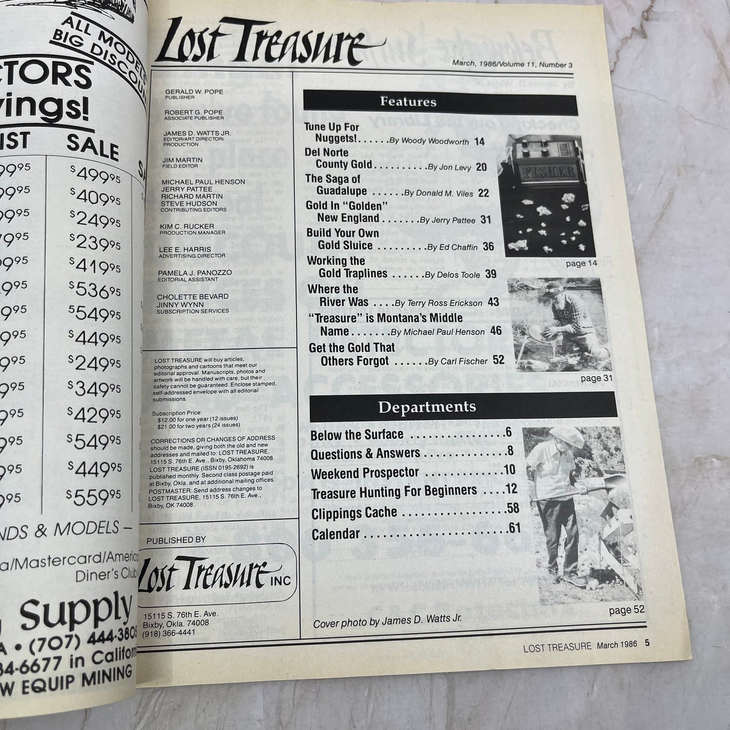 1986 March - Lost Treasure Magazine - Treasure Hunting Gold Prospecting M15