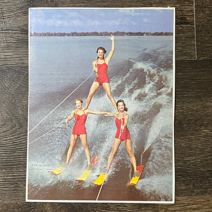 Vintage Cypress Garden 738 Water Ski Girls Show FL Kitsch 7x10 Art Print V2