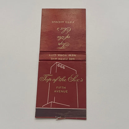 Top of the Six's Fifth Avenue Vintage Matchbook Cover TB8-MB2-2