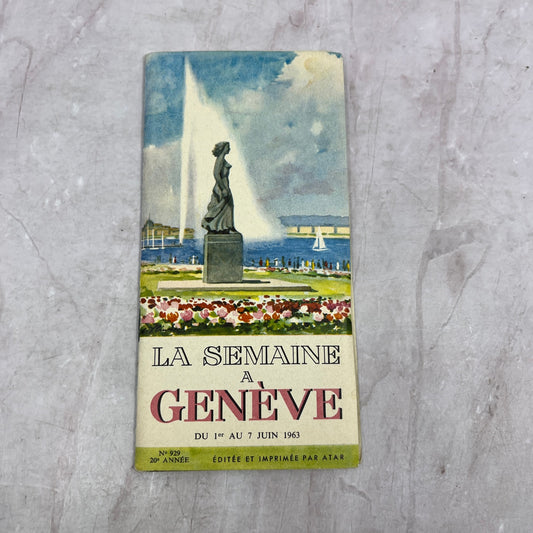 1963 La Semaine a Genève Fold Out Map and Travel Guide ML1-7
