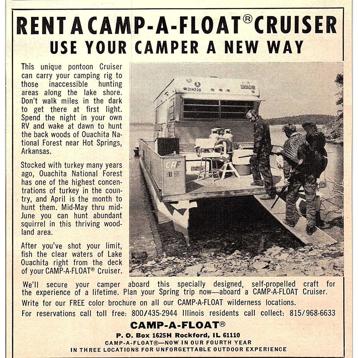 Camp-A-Float Pontoon Cruiser Rockford IL 1977 Ad AF6-5