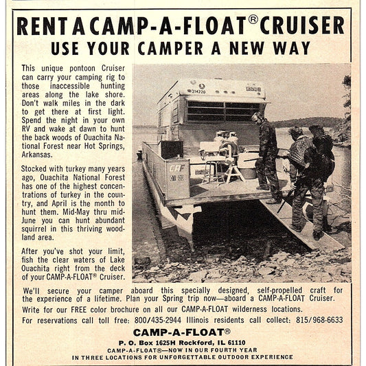 Camp-A-Float Pontoon Cruiser Rockford IL 1977 Ad AF6-5