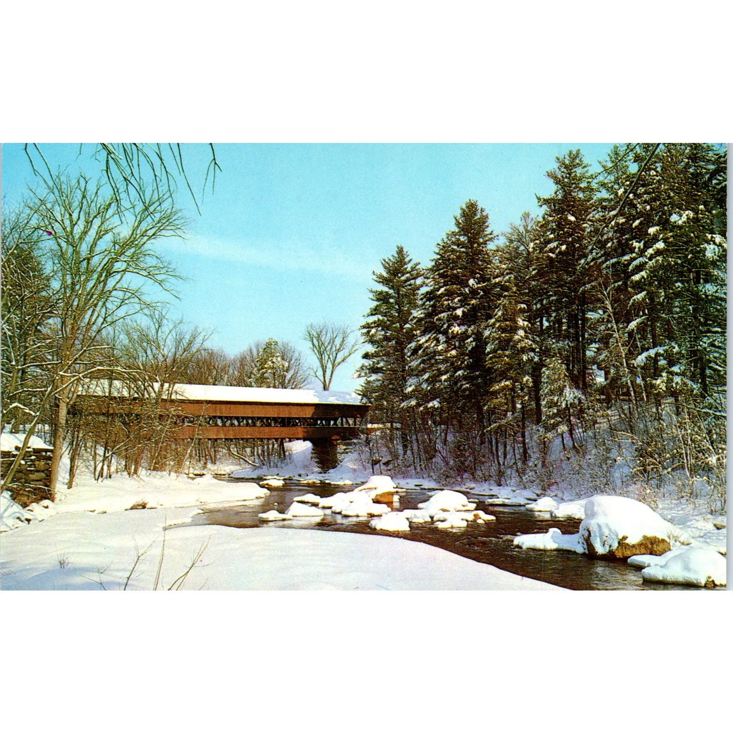 Swift River Conway New Hampshire Covered Bridge Postcard PB13