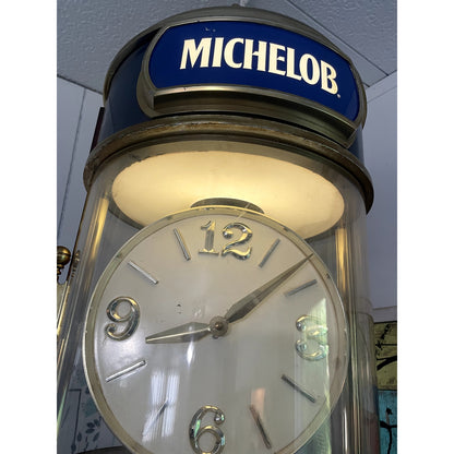 Vintage Michelob Beer Medallion Hanging Clock Bar Light 12x24"