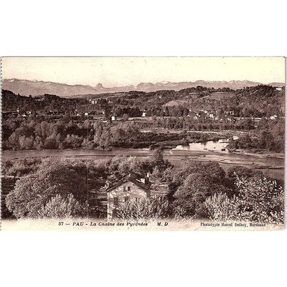 Pau La Chaine Des Pyrenees Marcel Delboy French Antique Postcard PE11