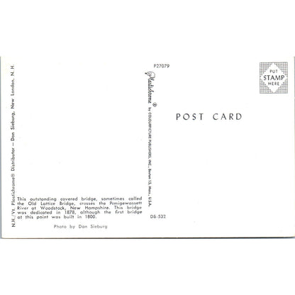 Old Lattice Bridge Pemigewasset Woodstock NH Covered Bridge Postcard PC13