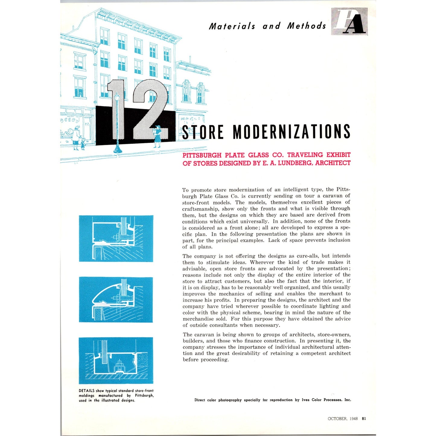12 Store Modernizations Exhibit of Stores by E.A. Lundberg 1948 Article B8