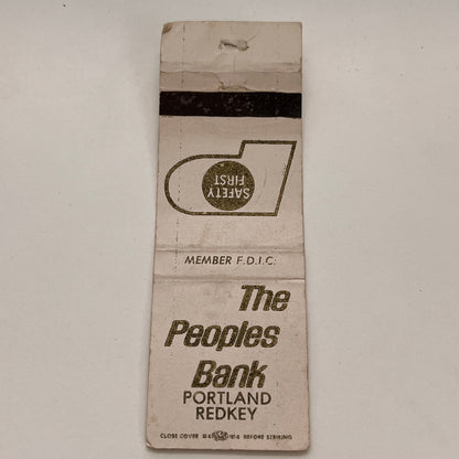 The Peoples Bank of Portland Redkey Indiana Vintage Matchbook TB6-MB2-15