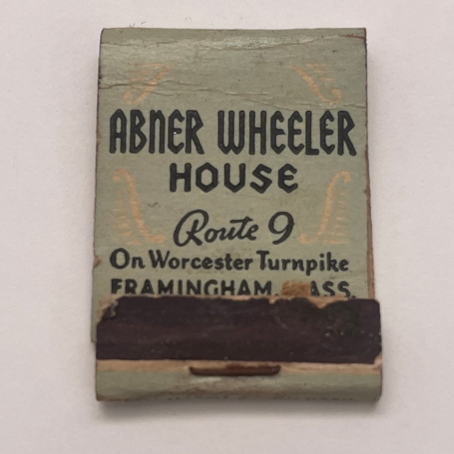 Abner Wheeler House Worcester Turnpike Framingham MA Matchbook Cover TB8-MB2-5