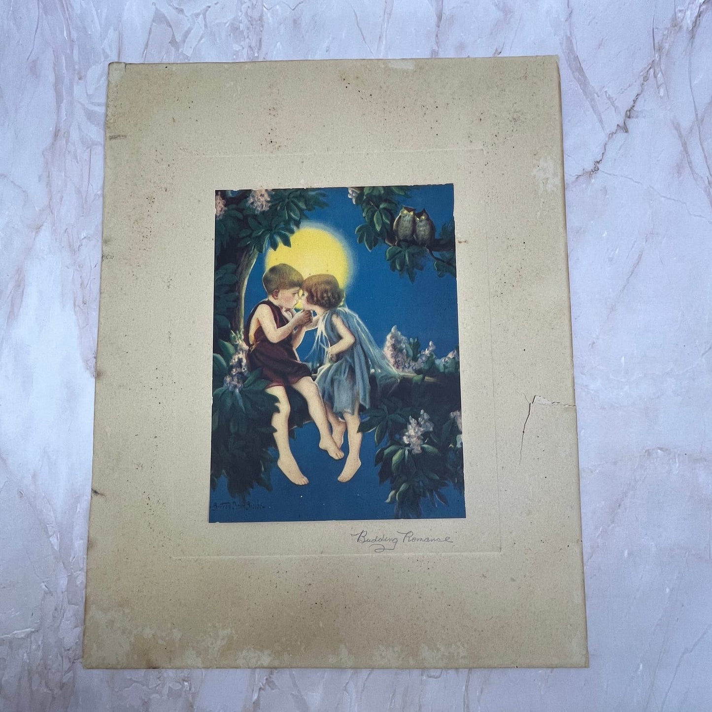 Budding Romance Bertram Basabe Vintage Art Print 11x14 FL6-4