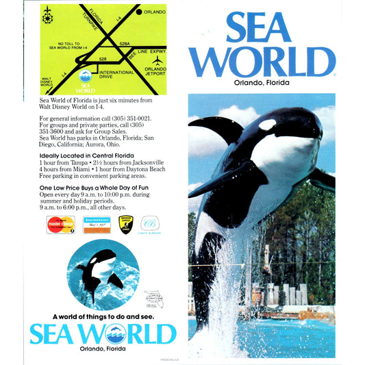 1980s Sea World Orlando Florida Things to Do and See Travel Brochure TF4-BA