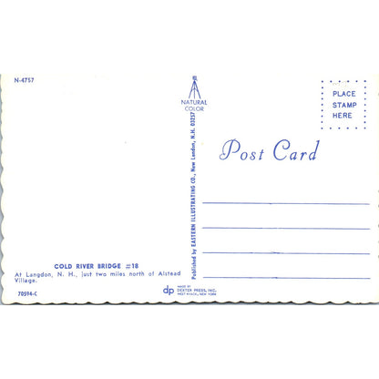 Cold River Bridge 18 Langdon NH Vintage Covered Bridge Postcard PC13