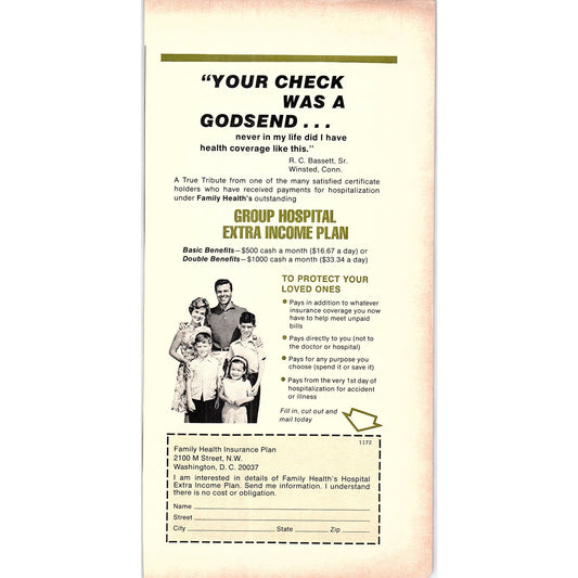 Family Health Ins Plan Washington DC 1972 Ad AF3-16