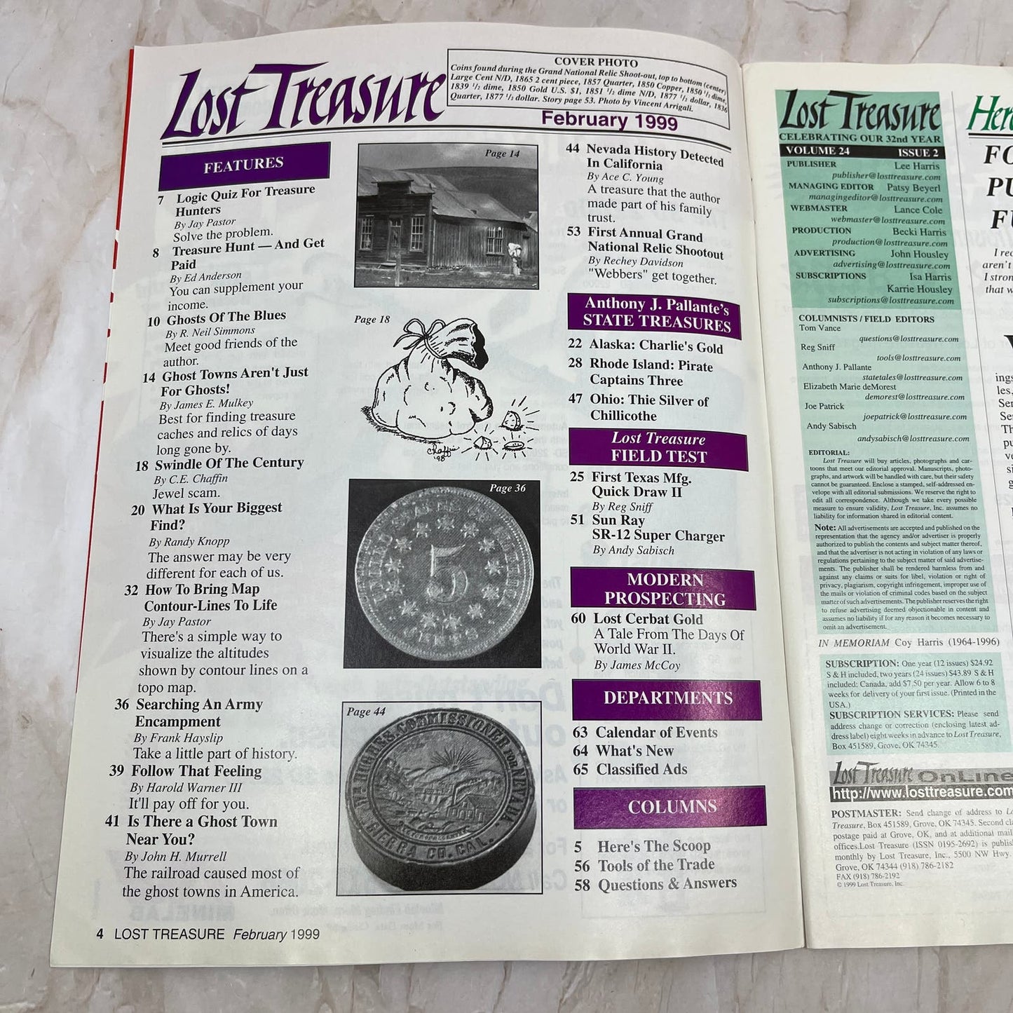 1999 Feb - Lost Treasure Magazine - Treasure Hunting Gold Prospecting M14