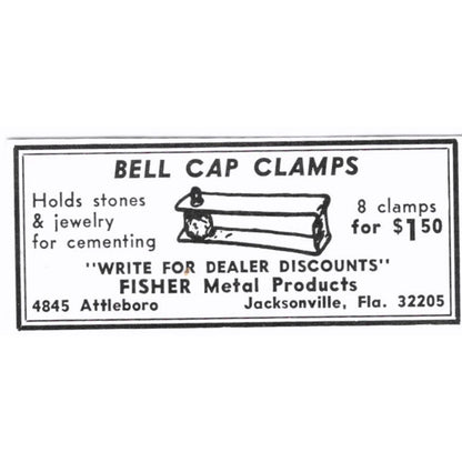 Fisher Metal Products Bell Cap Clamps Jacksonville FL 1972 Ad AF8-S5