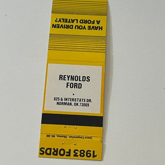 Reynolds Ford 1983 Fords Norman OK Vintage Matchbook Cover TB6-MB2-6