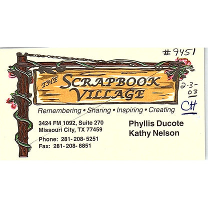 The Scrapbook Village Phyllis Ducote Kathy Nelson Missouri City Card SC9-B9