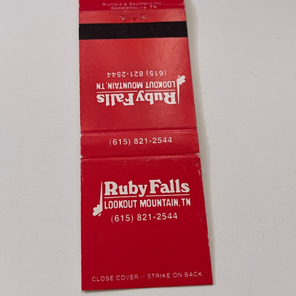 Ruby Falls Lookout Mountain TN Vintage Matchbook Cover TB6-MB2-1
