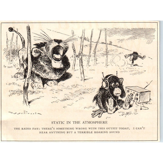 Static in the Atmosphere Monkey Listening to the Radio 1924 Magazine Ad AF7-LJ1