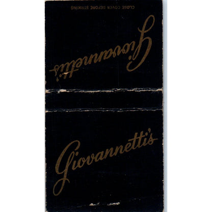 Giovannettis Restaurant Chicago Vintage Matchbook Cover SF4-Y7