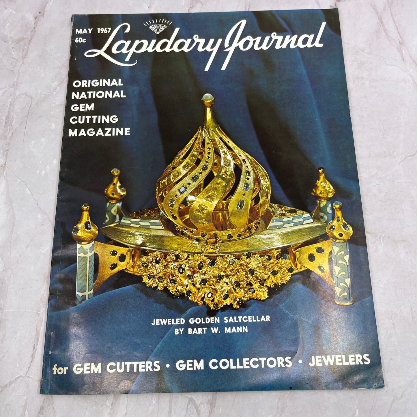 Jeweled Golden Saltcellar Bart W Mann - Lapidary Journal Magazine - May 1967 M28