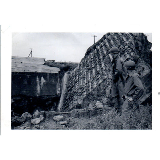 US Army Soldiers Winfield & Schartz Blown Out German Bunker c1954 Photo AF1-AP2
