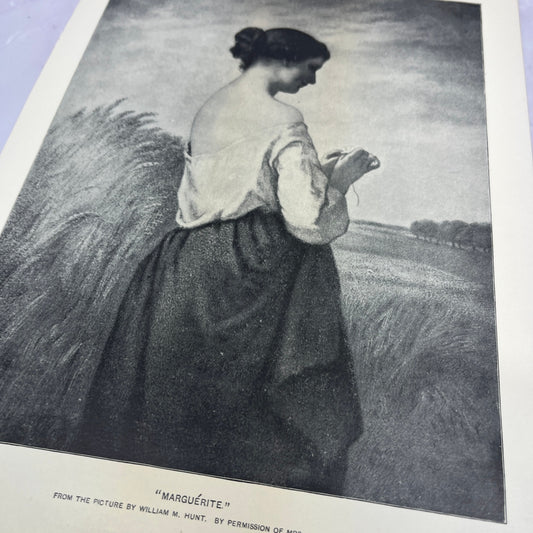 Marguérite - William M. Hunt Lithograph 9.5x12.5" Art Print V20