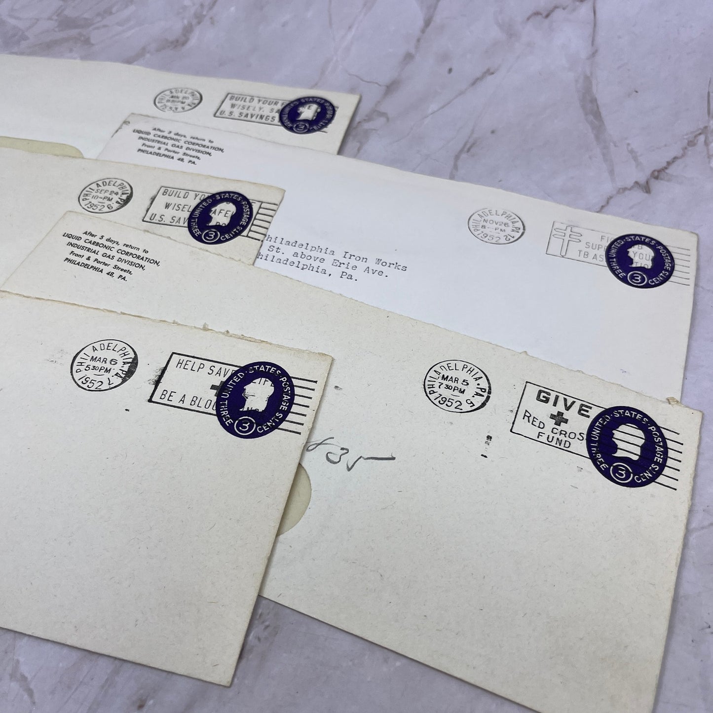 1950s Lot of Liquid Carbonic Corporation Philadelphia PA Envelopes L4-4-14