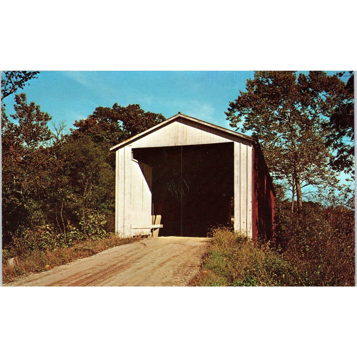 Rob Roy Bridge Big Shawnee Creek IN Vintage Covered Bridge Postcard PC13