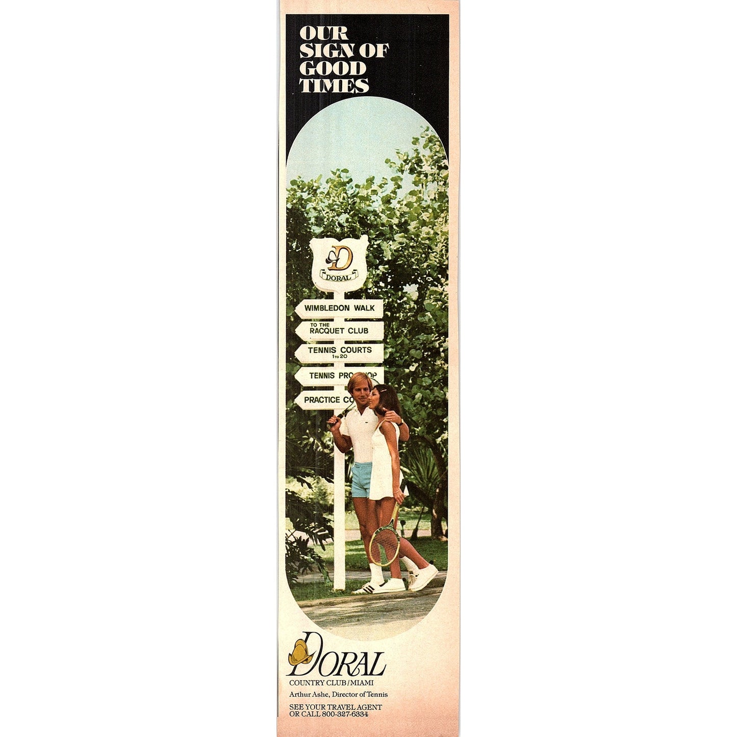Arthur Ashe Director of Tennis - Doral Country Club Miami 1977 Ad AF3-5