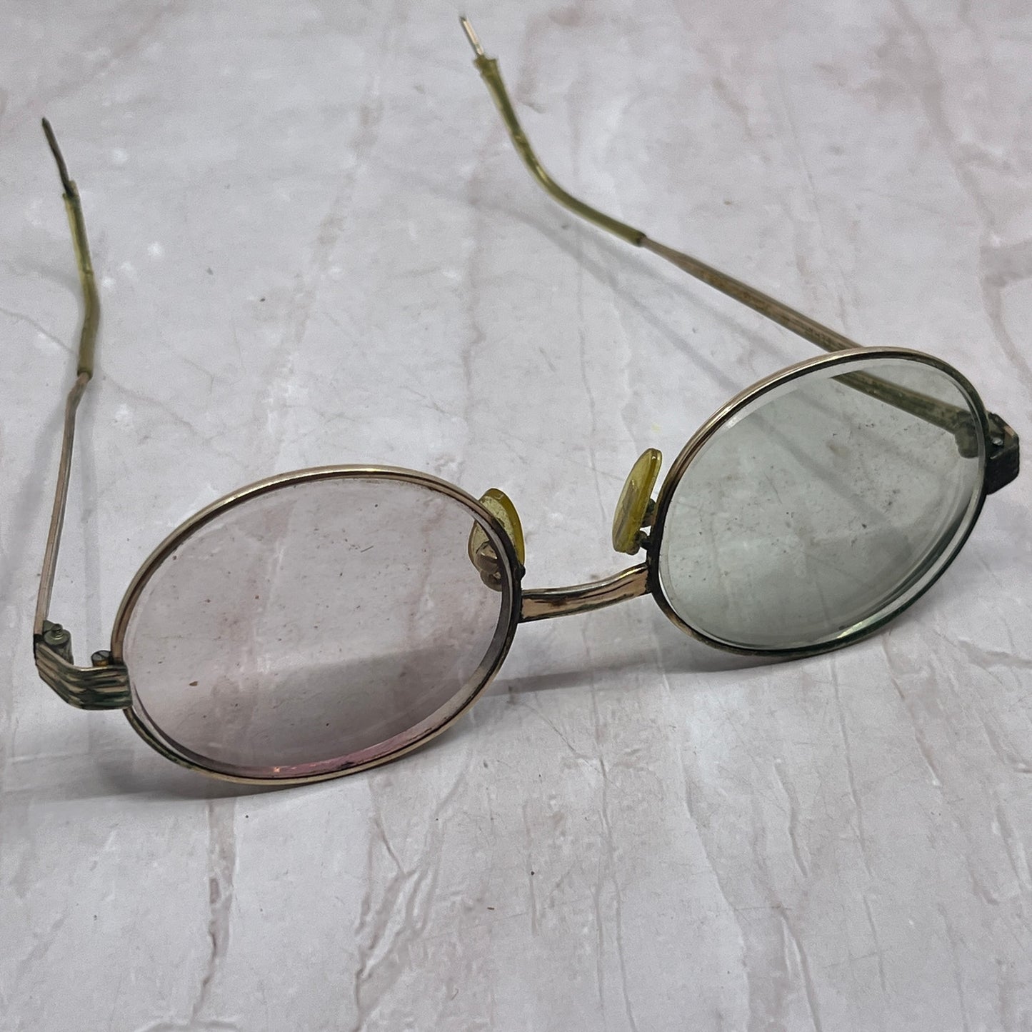 Retro Oval Metal Gold Tone Wire Rim Glasses Eyeglasses Frames TF4-G1-2