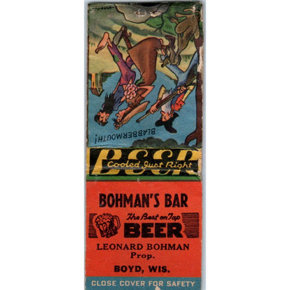Bohman's Bar Leonard Bohman Boyd WI Vintage Matchbook Cover SD2-Y10