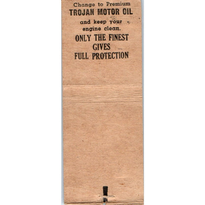 Black River Tourist Park Emil Miemi Withee WI Trojan Motor Oil Matchbook SD4-Y1